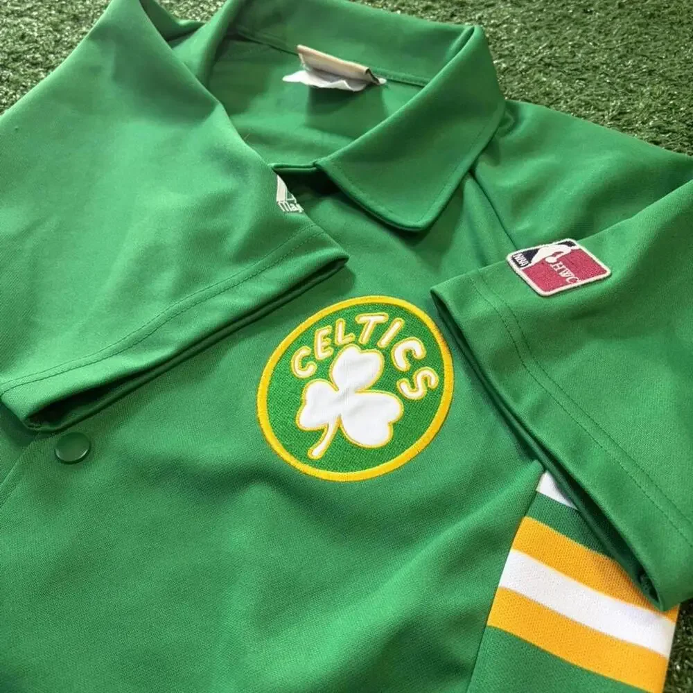 Vintage 90s Celtics Majestic Hardwood Classics Jersey Y XL NBA Warm Up Jersey - Picture 4 of 7